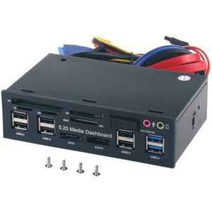 1Set 5.25 &#39;&#39;Pc Voorpaneel Dashboard Media Usb 3.0 Hub Audio Esata Sata Kaartlezer