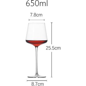500-650Ml Vierkante Transparante Bordeaux Rode Wijn Glazen Cocktails Glaswerk Glas Keuken Familie Wijn Drinken Beker