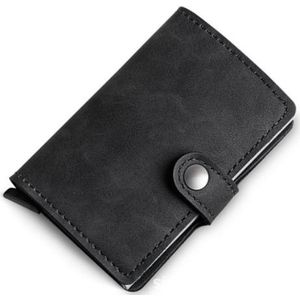 Vrouwen Mannen Metalen Kaarthouder Rfid Aluminium Credit Card Houders Met Rfid Blocking Pu Lederen Mini Magic Wallet