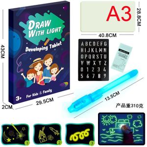 Led Lichtgevende Tekentafel Graffiti Doodle Tekening Tablet Magic Trekken Met Licht-Fun Fluorescerende Pen Educatief Jongen Meisje Speelgoed
