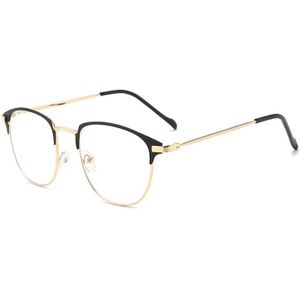 Mode unisex vierkante gewone bril voor mannen vrouwen Metalen frame bril voor feestbrillen Zacht zwart wenkbrauwframe