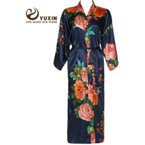 Owiter Lange Bloemen Gewaad Kimono Blush Pure Zijde Satijn Bloem Badjas Night Dress Bruiloft Gewaden Voor Bruidsmeisjes Bruid Nachtkleding