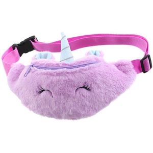 Unicorn Plush Waist Pack Girl Student Belt Bag Teenager Cute Chest Bag Pocket Korea Travel Phone Pouch Flannel Cute Shoulder Bag