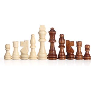 32 stuks Houten Schaakstukken Koning Hoogte 91mm Set Schaakspel Schaakstukken zonder Schaakbord voor Concurrentie voor