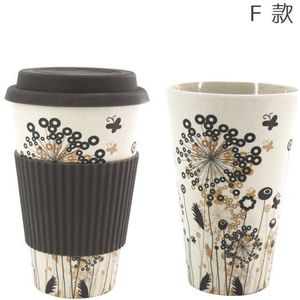 400 ml Milieuvriendelijke Bamboevezel koffie mok met chinese schilderen herbruikbare Anti-brandwonden Melk thee mokken en kopjes