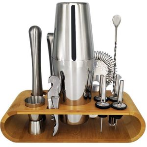 13 Stks/set Rvs Boston Cocktail Shaker Bar Wijn Mixer Set Barman Cocktail Hand Shaker Tool Kit Bar Tool Met houder