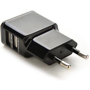 EU/US Dual USB Charger EU Plug Travel Muur Mobiele Telefoon Adapter 2 Poorten Opladen Voor Samsung iPhone LG HTC Sony Wit Zwart
