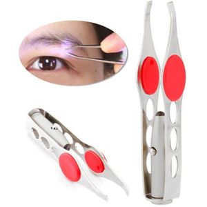 Make Up Gereedschap LED Light Wimper Wenkbrauw Ontharen Tweezer Gezicht Haar Remover Rvs Wenkbrauw Pincet