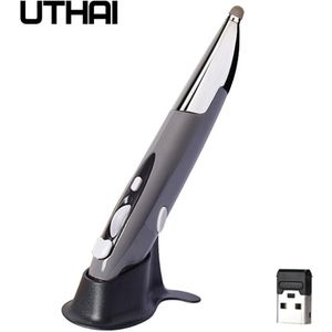 Uthai DB32 Usb Capacitieve Pen _ 2.4G Draadloze Muis Pen Persoonlijkheid Creatieve Verticale Pen Vorm Computer Stylus Batterij Muis