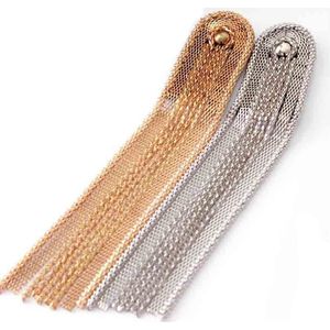 Metalen Kwasten Epaulet Mannen Vrouwen Retro Stijl Stage Performance 28*4.5Cm Handgemaakte Gouden Zilveren Jas Schouder Accessoires Epaulet