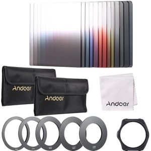 Andoer 13 stks gradiënt volledige kleur filter bundel kit voor cokin P Serie met Filter Houder Adapter Ring Opbergtas Cleaning doek