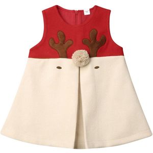 Christmas Kids Baby Girls Autumn Winter Vest Coats Toddler Sleeveless Antlers Print Woolen Tops Waistcoats Baby Clothes