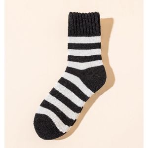 5Pairs/Mannen Sokken Super Dikke Winter Warme Wollen Sokken Te Weerstaan Koude Gestreepte Badstof Warme Sokken Super dikke Medium Buis Wol Sokken