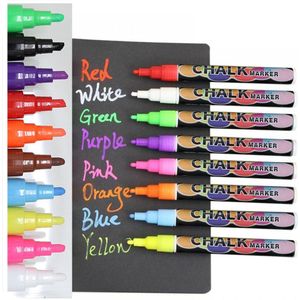 10/12/16/25 Pcs Candy Kleur Markeerstift Fluorescerende Pen Vloeibare Krijt Markers Krijtbord Uitwisbare Stofvrij Water gebaseerd Pen