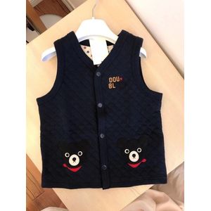 Presell Oktober 15th Baby Jongens Vest Geborduurde Beer Patroon Marine Patroon Kids Vest