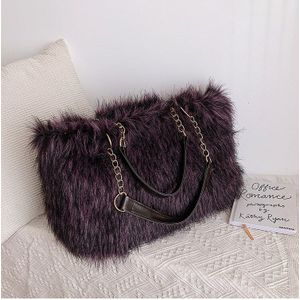 Elegante Vrouwelijke big bag Winter Zachte Pluche vrouwen Handtas toevallige Keten Schoudertas Messenger Bags