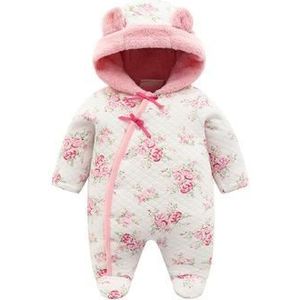 Pasgeboren Baby Meisjes Winter Volle Maan Rompertjes Roze Baby Baby Roze Schattige Kleding Katoenen Pyjama Baby Warm Klimmen Kleren Uit