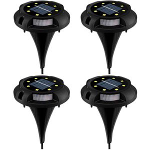 4 Stuks Waterdichte Led Solar Outdoor Ground Gazon Lamp Landschap Nachtlampje