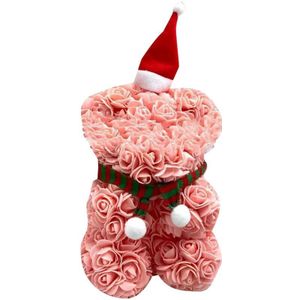 25Cm Leuke Rose Beer Speelgoed Gemaakt Van Pe Rose Kunstmatige Rose Beer Voor Vriendin/Moeder/Verjaardag/ Jaar