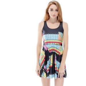 Product Lijst Persoonlijkheid Chemie Element Periodieke Tafel Jurk Digital Printing Geplooide Jumpsuit Rok Chemische