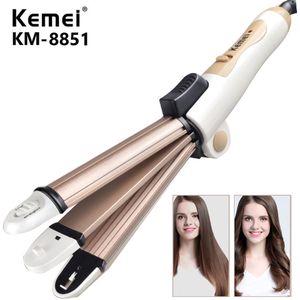 Kemei KM-8851 3 In 1 Multifunctionele Stijltang Haar Krultang Keramische Coating Opvouwbare Haar Krultang Haar Styler