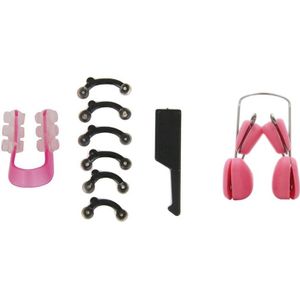 2 Set 3D Siliconen Nasale Brug Verhooging Apparaat 3D Neus Gel Shaper Neus Spalk Neus Corrector, Zwart &amp; Roze