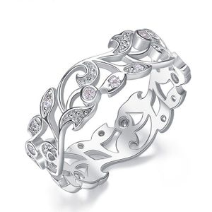 CDE 925 Sterling Zilveren 5mm Brede Ring Secret Garden Geometrische Ring met Zirconia voor Vrouwen Wedding Engagement Sieraden