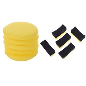 10 Pcs Auto Wax Polish Applicator Pad Soft Foam Spons Pads, 5 Pcs Een &amp; 5 Stuks B