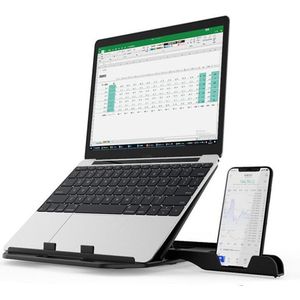 7 Versnellingen Hoogte Aanpassing Vouwen Notebook Laptop Houder Anti-Slip Cooling Beugel Met Mobiele Telefoon Houder Voor Macbook Pro stand