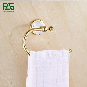 FLG Wandmontage badkamer accessoires handdoek ring Goud Afwerking Wandmontage Met Diamant badkamer handdoek ring