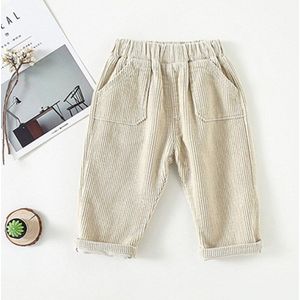 Herfst Koreaanse Stijl Pure Kleur Peuters Kids Corduroy Broek Baby Meisjes Jongens Losse Broek Unisex Toevallige Kinderen Broek