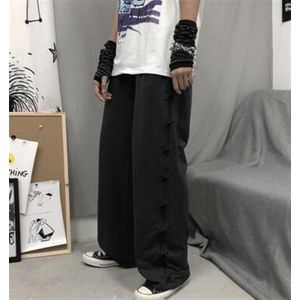 Harajuku Retro Vrouwen Broek Doornen Gedrukt Elastische Taille Losse Wijde Pijpen Broek Zomer Streetwear Grunge Dark Casual Broek Unisex