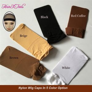 5 Kleur Nylon Pruik Cap Voor Maken Pruiken Deluxe 30 Eenheden Mesh pruik Caps Hoge elastische Haar Weven Caps Zwart Wit Bruin Naakt