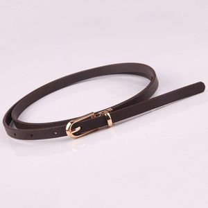Vrouwen Slim Dunne Jurk Riem Lederen Riem Gesp Zwart Wit Blauw Skinny Vrouwelijke Riem Tailleband