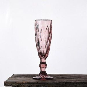 Retro Reliëf Gekleurde Rode Wijn Glas Cup Dikker Glazen Beker Champagne Beker Wijn Glas Huishouden Drinken Gebruiksvoorwerpen 2 Pcs