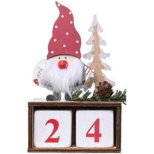 Houten Kerstman Ornamenten Kalender Countdown Desktop Decoratie Gelukkig Nieuwjaar Vrolijk Kerstfeest