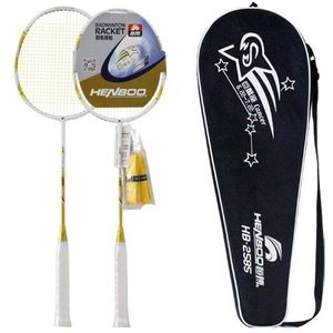 HENBOO Duurzaam Lichtgewicht Badminton Set Duurzaam Ijzer Legering Training Badminton Racket En Draagtas Sportartikelen Standaard Gebruik