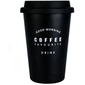Mode Herbruikbare Rvs Koffie Thee Mokken Bekers Met Deksels Rietjes Brief 500Ml Mok Cup