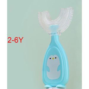 Kids Tandenborstel U-Vorm Zuigeling Tandenborstel Met Handvat Cartoon Siliconen Orale Care Cleaning Brush Voor Peuters Leeftijden 2-12