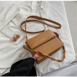 Franse Mode Vrouwelijke Steen Patroon Vierkante Handtas & Elegante Schoudertas Messenger Bag Breedte 20Cm Hoogte 13Cm