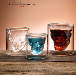 Skull Shot Glazen Voor Wodka Whisky Cocktail Bier Glas Grappig Double Wall Cup Containers Voor Dranken Bar Party Tools