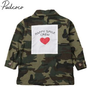 Brand Herfst Baby Kids Jongen Meisje Jas Jas Camouflage Lange Mouwen Terug Warmte Print Patchwork Warme Jas 2-8Y