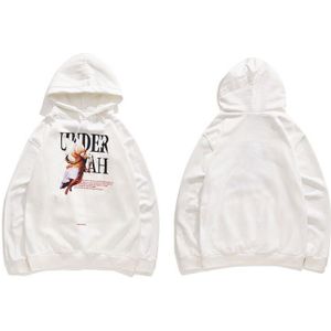 Gonthwid Harajuku Wings Angel Print Fleee Hooded Sweatshirts Pullover Hoodies Streetwear Heren Hip Hop Casual Tops Uitloper