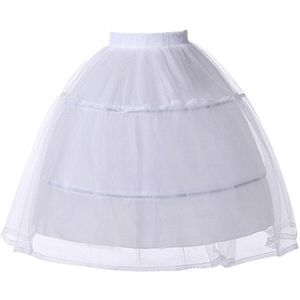 Hongfuyu 2 Hoop Wedding Petticoat Crinoline Rok Slip Voor Kind 4-16 Jaar Meisje Onderrok Pettiskirt Verstelbare Kant rand