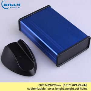 Aluminium Behuizing Geëxtrudeerd Diy Junction Box Handheld Elektronische Project Doos Outlet Switch Desktop Behuizing 140*96*33Mm