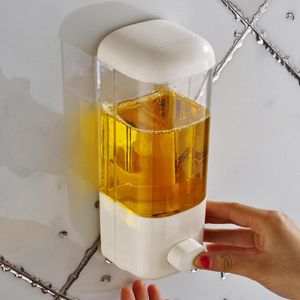 500Ml Wandmontage Zeepdispenser Badkamer Sanitizer Shampoo Douchegel Container Fles