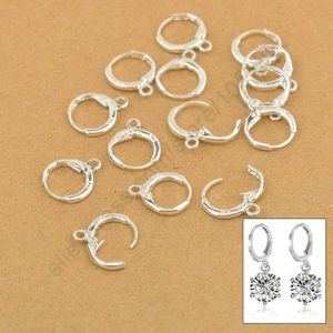 Echte 925 Sterling Zilver Hoop Lever Terug Oor Diy Druppel Oorbel 50 Stks/partij 13 Mm Handgemaakte Sieraden Bevindingen