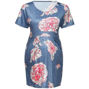 2020New Zomer Mode Vrouwen Zwangere Korte Mouwen Ruches Bloemen Tops Borstvoeding Moederschap Kleding Gratis Z