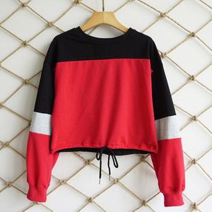 Tops En Pullovers Lange Mouwen Streetwear Patchwork Skateboarden Sweatshirts Voor Vrouwen Gestreepte Trainingspak Korte Sportkleding