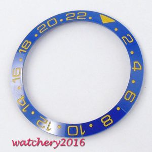 38mm Blauwe keramische bezel wit marks insert voor 40mm sub horloge